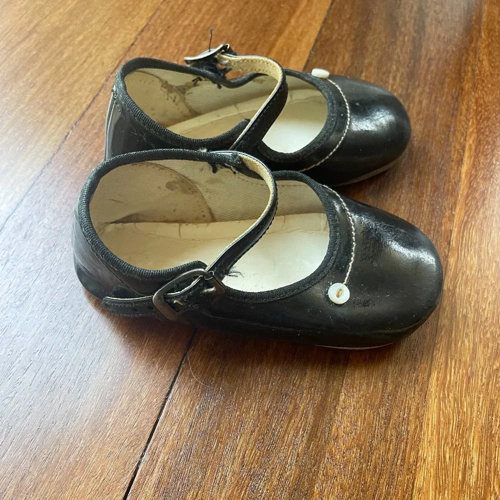 Vintage Black Mary Jane Dress Baby Shoes